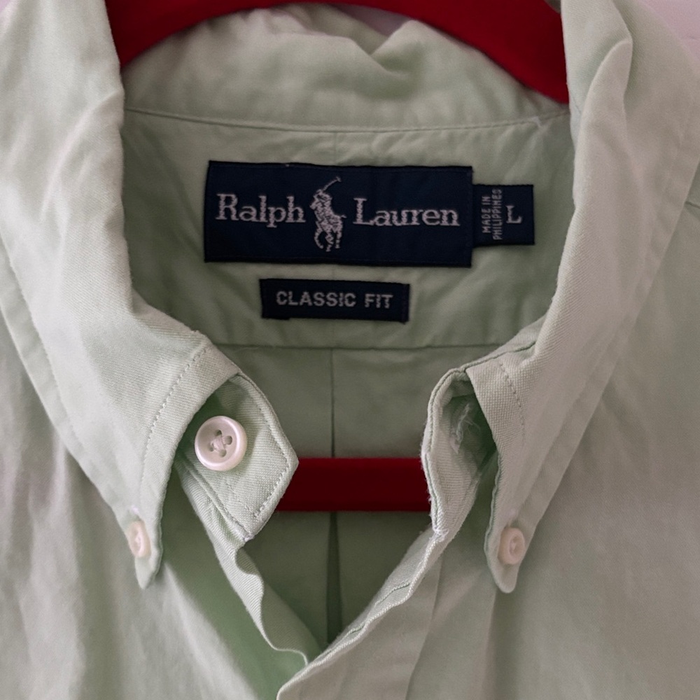 Ralph Lauren Men's Light Green Button Down Shirt